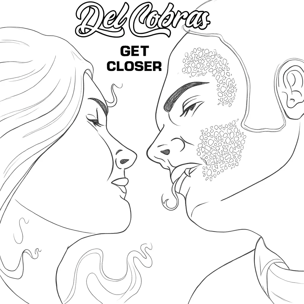 "Get Closer" coloring book page.